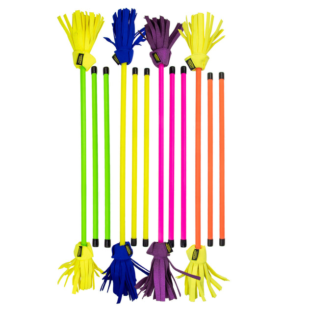 Single Juggle Dream - Neo Fluoro Flower Devil Sticks with Handsticks